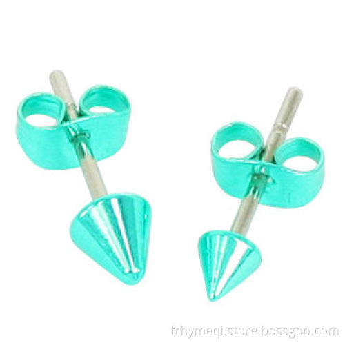 Stainless Steel Plated Cone Earrings, Made of 316 Stainless Steel